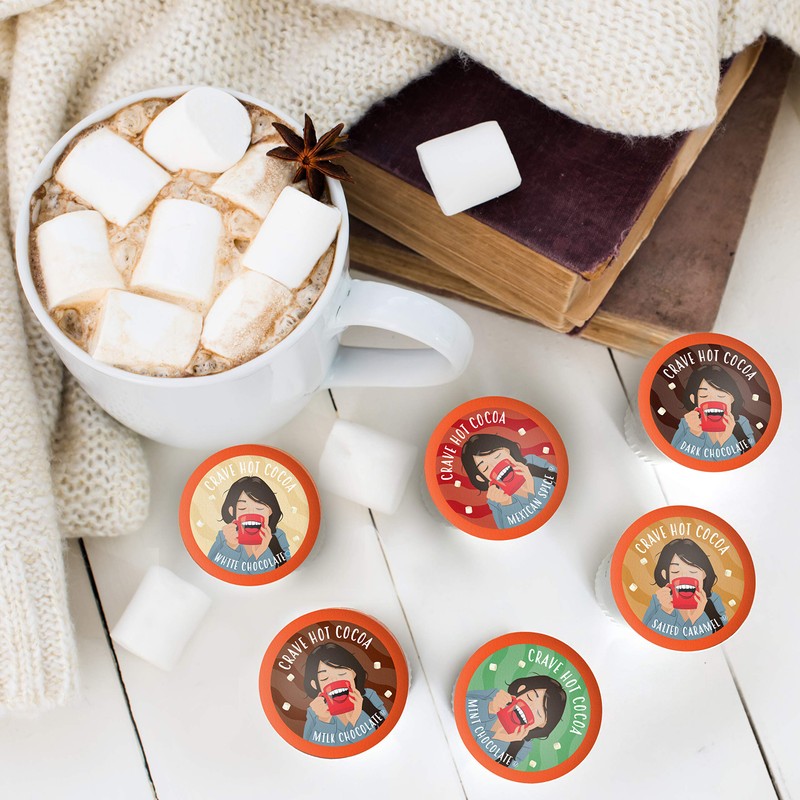 Crave Beverages Hot Chocolate Pods Variety Pack, Compatible with 2.0