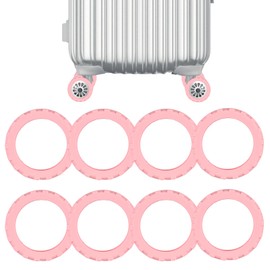 8pcs Luggage Wheel Covers, Portable Suitcase Caster Cover Silicone Spinner Luggage Wheel Protector Noise Resistant Anti-Wear Luggage Accessories for Most 8 Caster Suitcase (pink)