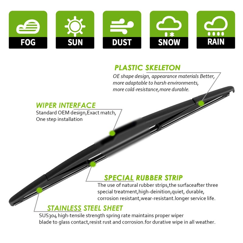 PARRATI® 11'' Premium Rear Wiper Blades All-Season Replacement for 2002-2006
