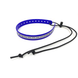 Replacement GPS eCollar with Adjustable Bungee, Multi-Hole Design, and Secure Toggle Closure for Small Dogs (Reflective Blue, Small Neck)