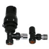 NRG 15mm Black TRV Thermostatic Radiator Valve + Lockshield Angled