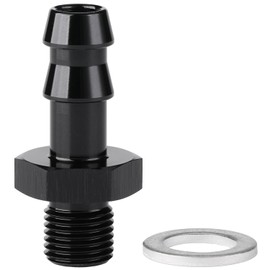 Podavelle M10x1.0 Male Metric to 5/16 Barb Fuel Pump Outlet Adapter Fitting Aluminum Black