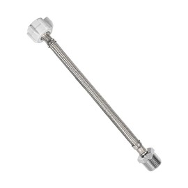 PLUMBINGMASTER 8 Inch Flexible Toilet Connector Extension, 7/8 female x 7/8 male Hose Adapter, Stainless Steel Braided Hose to Toilet Tank Compatible,1 pcs