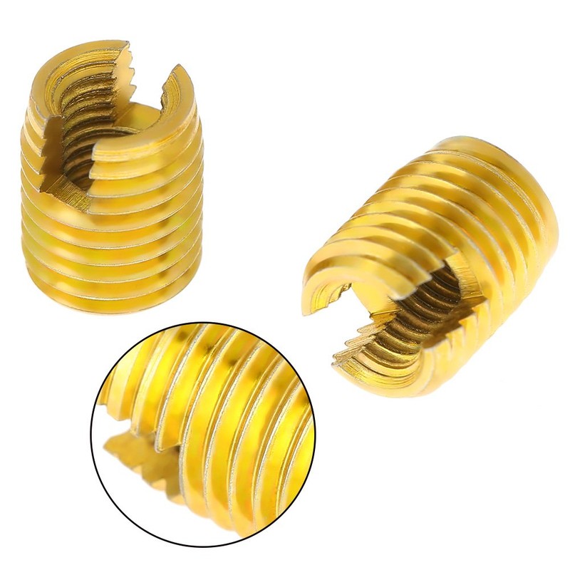 QANYEGN 10Pcs Self Tapping Threaded Insert, Brass Threaded Insert, 302