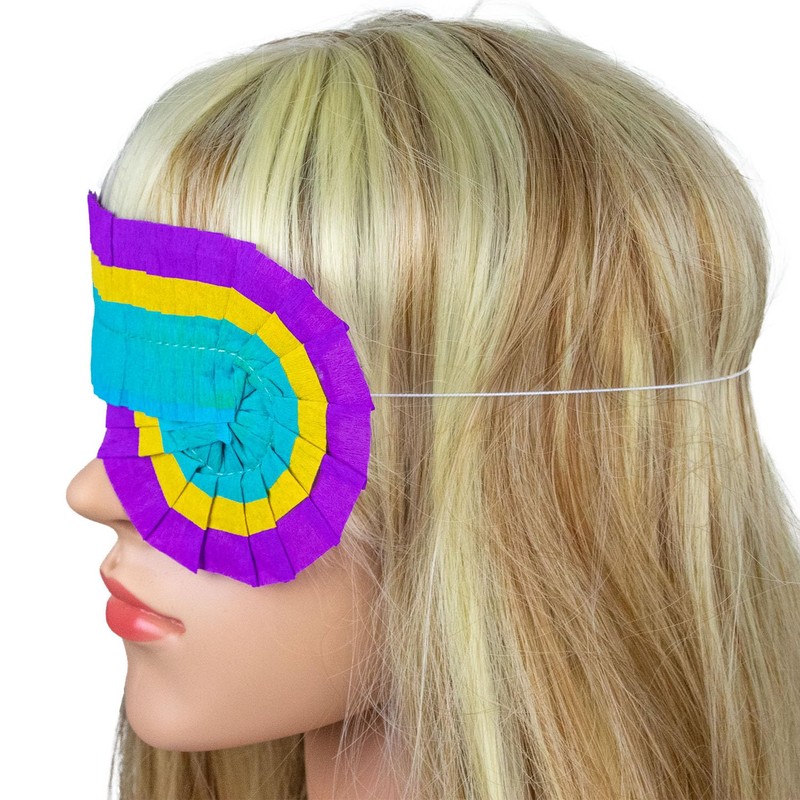Multicolor Paper Pinata Blindfold (7.5" x 6.25") - Ideal for