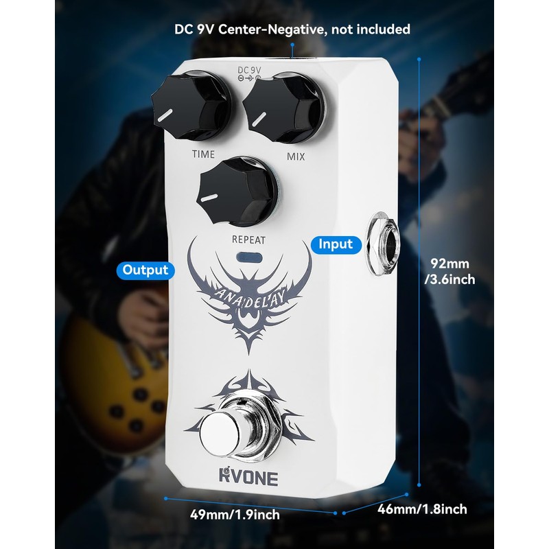 RVONE Analog Delay Guitar Pedal for Electric Guitar, Vintage-Style Guitar