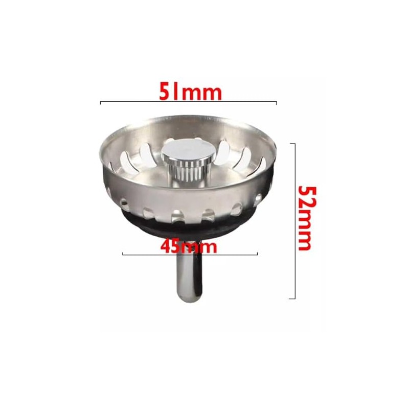 MBSKTOP McAlpine 50mm Mini Kitchen Sink Basket Strainer Plug Stainless