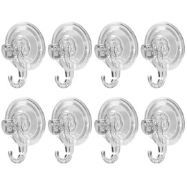DecorDwell Suction Cup Hook, Multi-Purpose Suction Cups, Suction Hooks No Drilling, Reusable Transparent Suction Cup Hooks, Extra Strong Vacuum Hooks, Wall Hooks up to 3 kg for Kitchen, Bathroom, 7 cm