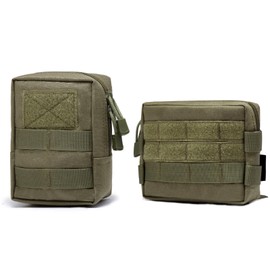 Azarxis Molle Pouches, Tactical Compact Water-Resistant EDC Small Utility Pouch Waist Bags Sundries Storage Admin Organize Gear Gadget for Military Backpack (Army Green)