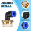 PATIKIL 1/2" Push to Connect Fitting, 2 Pack PT Male