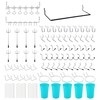 FRIMOONY Pegboard Hooks, with Plastic Holders, Peg Locks, for Organizing