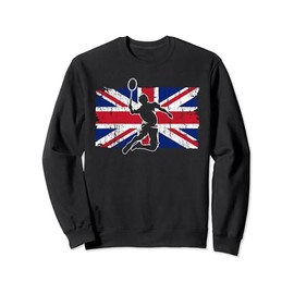 Badminton Player Union Jack Great Britain Uk British Flag Sweatshirt