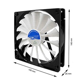 AAB Cooling Silent Force Fan 14 - Silent and Efficient 140mm Fan with 4 Anti-vibration Pads | 140mm Case Fan | Computer Fan | 12V | Air Cooler | Quiet Fan
