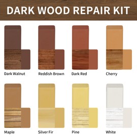 Laminat Reparaturset 8 Farben, Parkett Reparaturset mit Hoher Härte, Fliesen Reparaturset, Hartwachs Reparaturset für Kratzer und Schäden an Laminat, Vinylboden, Fliesen und Arbeitsplatte