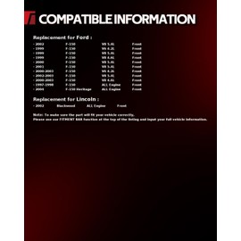 Torchbeam Front Disc Ceramic Brake Pads Kit Fits1997-1998 2004 Ford F-150, 1999-2003 Ford F-150 5.4L, 1999-2003 Ford F-150 4.6L, 1999-2003 Ford F-150 4.2L, 4pcs Automotive Replacement Brake Pads,D679