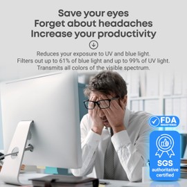 24 inch Anti-Glare Blue Light Blocking Screen Protector Panel for 16:9 Widescreen Computer Monitor and Laptop - PC Anti-UV Eye Protection Filter Film - Anti-Scratch Diagonal Frame Shield [2 Pack]