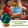 CBGCYSY Dolphin Crystal Ball Lamp with LED Wooden Base, 16