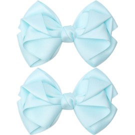 Zolyco 4.5 Inches Unique Hair Bows for Women Girls Thick Ribbon Boutique Alligator Clips Hair Accessories for Older Kids Children Young Girls 2 Pcs