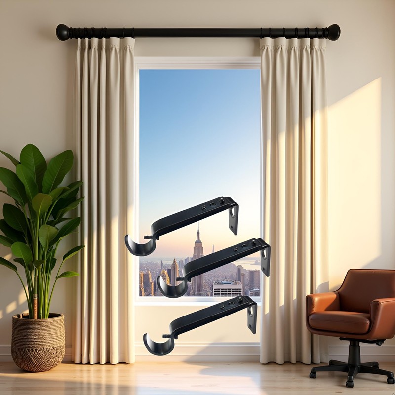 Curtain Rod Brackets Heavy Duty Drapery Hardware Adjustable Rod Holders