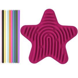 Sensory Activity Board Silicone Fidget Toy for Kids 3+ & Adults Double-Sides Design Sensory Toy for Stress Relief, Autism, ADHD and Calming with 11 Strings(Rose Pink/Star-Shape)