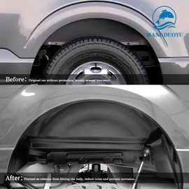 WANGDUOYU Rear Wheel Well Liners Black Inner Fender Liners Guards Compatible with 2015-2020 Ford F150 (Will not fit Rapter)