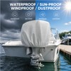 Outboard Motor Cover, 600D Heavy Duty Waterproof Trailerable Boat Engine