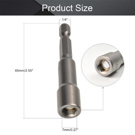 Utoolmart 1/4" Quick-Change Hex Shank 7mm Nut Setter Driver Drill Bit, 65mm Length, Metric With-magnetic 2Pcs
