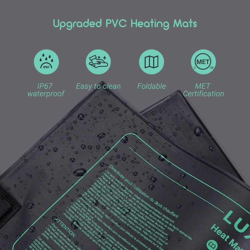 Luxbird Seedling Heating Mat with Thermostat Controller, IP67 Waterproof, 10