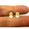 Chicken Earrings - Sterling Silver - Yellow Easter Gift