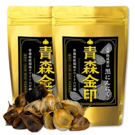 Aomori Gold Seal Black Garlic, Large, Easy to Peel and Eat, Sweet and Easy to Eat, Made in Aomori Prefecture, 6 Pieces of White Fukuchi, Black Garlic, Additive-free, No Pesticides, Radiation Tested,