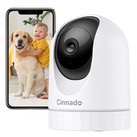 Cinnado WiFi Security Camera Indoor - 2K Pet Dog Cameras House Security with APP for Baby Monitor Home CCTV Wireless 360°, Motion Sensor, Smart Siren, IR Night Vision, Work with Alexa