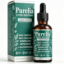 Purelia Liver Restore Drops,with Milk Thistle Choline, L-Glutathionefor Liver Cleanse 2 Fl Oz | 1PCS