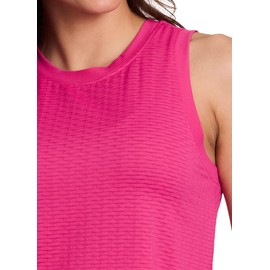RBX Active Women's Workout Top Bubble Mesh Quick Drying Performance Training Gym Crewneck Tank Top Texture Azalia Pink M