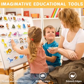 Fridge Magnets for Toddlers, Pack of 40 Animal Magnets, Toy Children for Magnetic Board, Fridge Magnets with Name, Wild Animals, Farm Animals & Sea Creatures, Educational Games for Girls and Boys