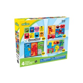 Buffalo Games - Sesame Workshop - 4 X 1 Kids Multipack - Sesame Street - Multiple Jigsaw Puzzles for Kids- Challenging Puzzle Perfect for Game Nights - Finished Size Varies