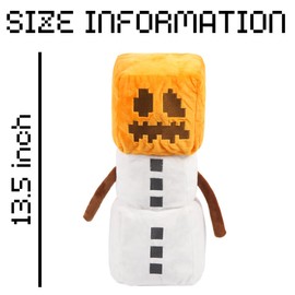 Mycraft Plushies Pixel-Style Game Basic Plush Mineworld Character Soft Toy, Video Game-Inspired Collectible Plushies (Snow Golem)