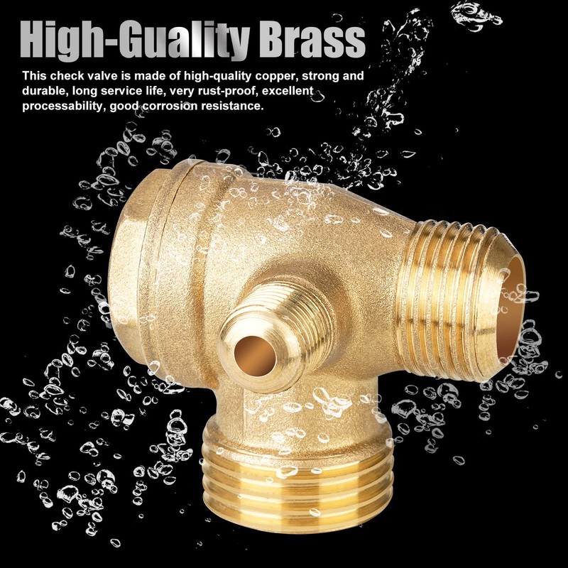 3 Way Check Valve Male Thread 3-Way Brass Air Compressor