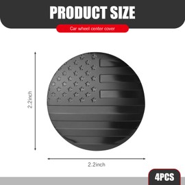 DYEKNEE Pack-4 Car 2.2" Wheel Center Hub Cap, American Flag Design Waterproof Rim Decoration, Rustproof Durable Round Vehicle Wheel Hub Protective Covers, Universal for Most Cars Trucks (Black)