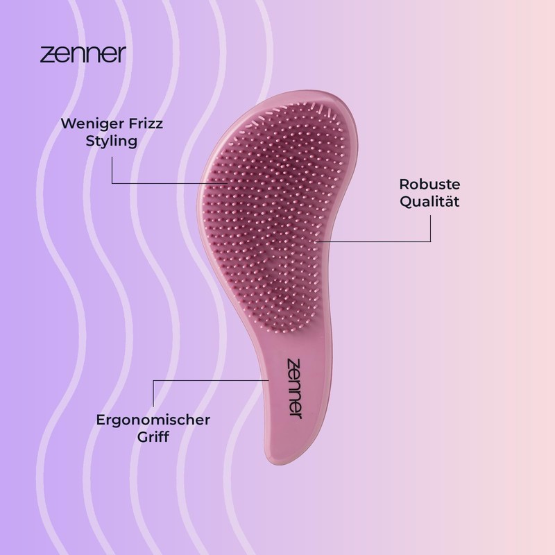Zenner Lockenbürste – Haarbürste Damen für Locken & empfindliche Kopfhaut