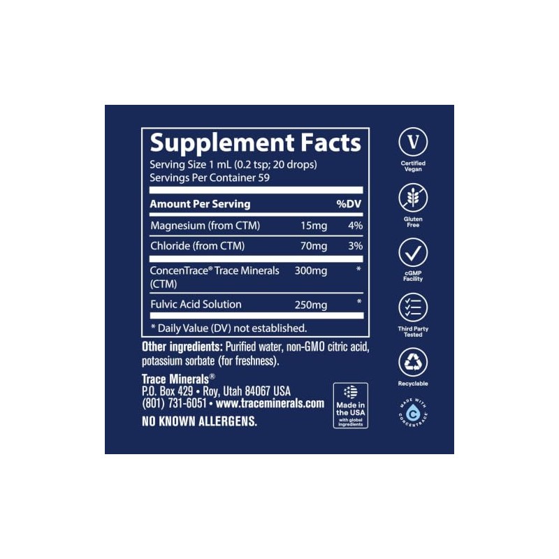 Trace Minerals Research IOFA01 - Liquid Ionic Fulvic Acid with