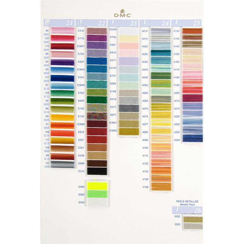 DMC Embroidery Thread Color Swatch Book with Real Swatch W100B