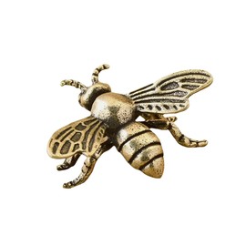 Bee Figurines Gold Animal Ornaments – Brass Sculpture Desk Decorations and Accessories, Cute Decorative Collectibles for Office or Home, Small Gifts for Best Friend, Unique Birthday Gift Ideas
