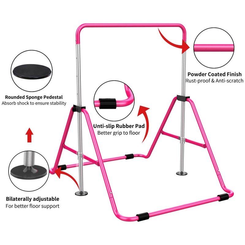 Tepemccu Expandable Gymnastics Bars,Adjustable Height Gymnastic Horizontal Bars,Junior Training Bar