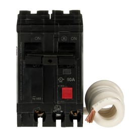 ABB Q-Line® THQL2160GFT2P 60A Circuit Breaker • 60 Amp Double Pole Ground Fault Breaker with Self-Test • 2-Pole Ground Fault Circuit Interrupter • Electrical Safety Switch