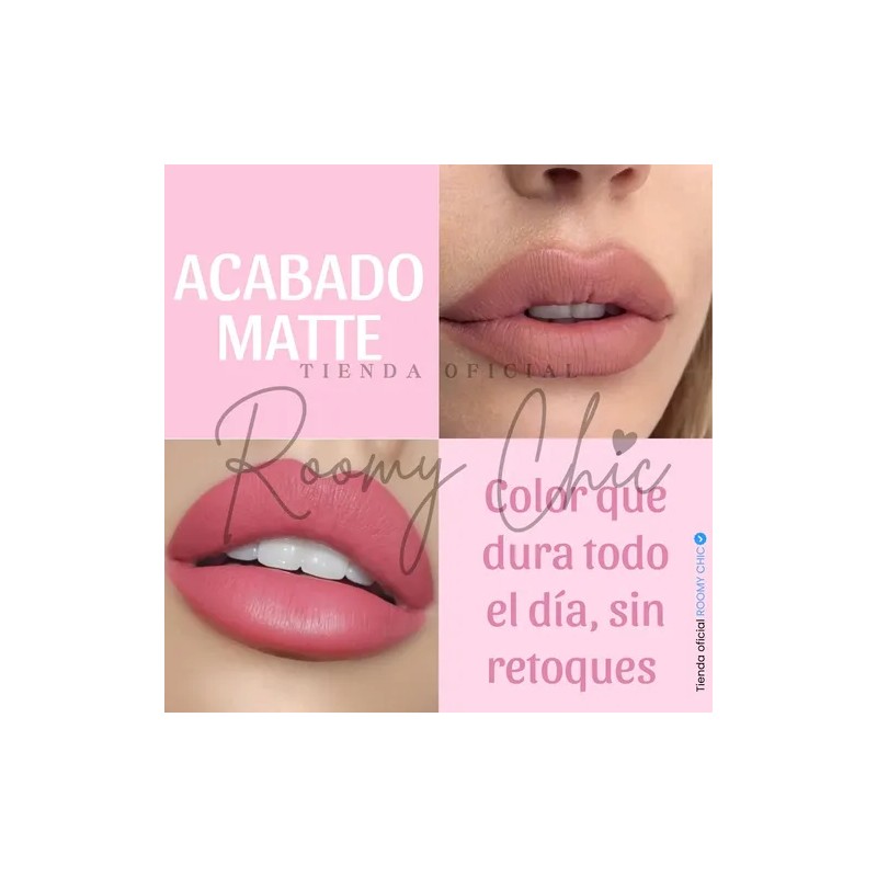 Set De 6 Labiales Tonos Matte Nude Larga Duración Waterproof