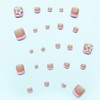 24Pcs Short Press on Toenails Square Pink French Tip Toenail