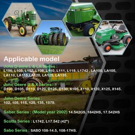 GY21943B Brake Pad Kit Compatible with John Deere 42" L, D, X Series 100 105 115 100 110 120 125 130 Mower Replaces GY21390 GY20825 GX20515 GX20494 GY21943B GY21943A GX23240 GX21438 GX20170