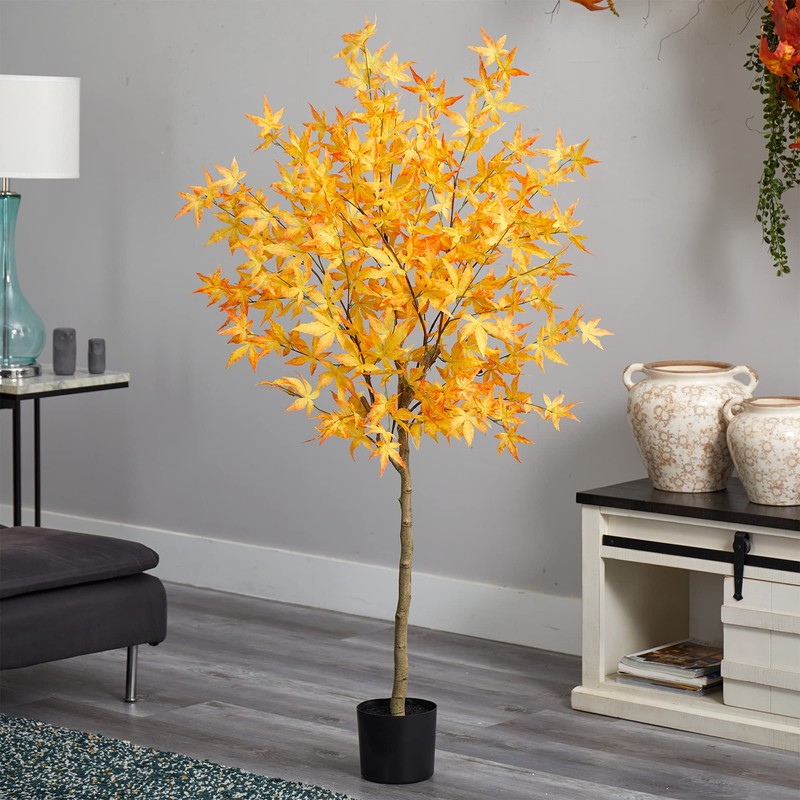 Nearly Natural 5ft. Autumn Maple Artificial Fall Tree