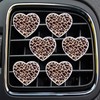 6Pcs Leopard Heart Air Vent Clips,Long-Lasting Car Fresheners and Diffusers,Cute