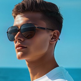 Wrimen Pilot Men's Polarized Sunglasses-Mens-Womens-Unisex-Light Metal Frame Shades-Classic Ultra-UV400 Protection for Driving,Fishing,and Outdoor Sports(Gradient gray)